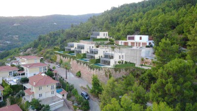 Вилла 4+1 с бассейном на стадии строительства в районе Бекташ с видом на море фото 14