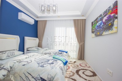 Квартира 2+1 с дизайнерской мебелью в центре Алании, вид на пляж Клеопатры фото 11