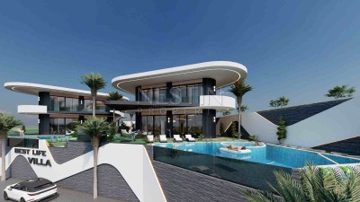 Роскошные виллы 3+1 на стадии строительства с видом на море в Каргыджак фото 2