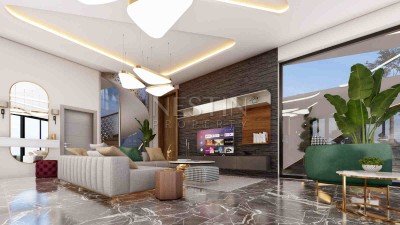 Роскошные виллы 3+1 на стадии строительства с видом на море в Каргыджак фото 8