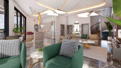 Роскошные виллы 3+1 на стадии строительства с видом на море в Каргыджак фото 9