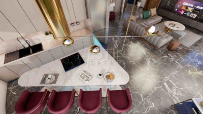 Роскошные виллы 3+1 на стадии строительства с видом на море в Каргыджак фото 14