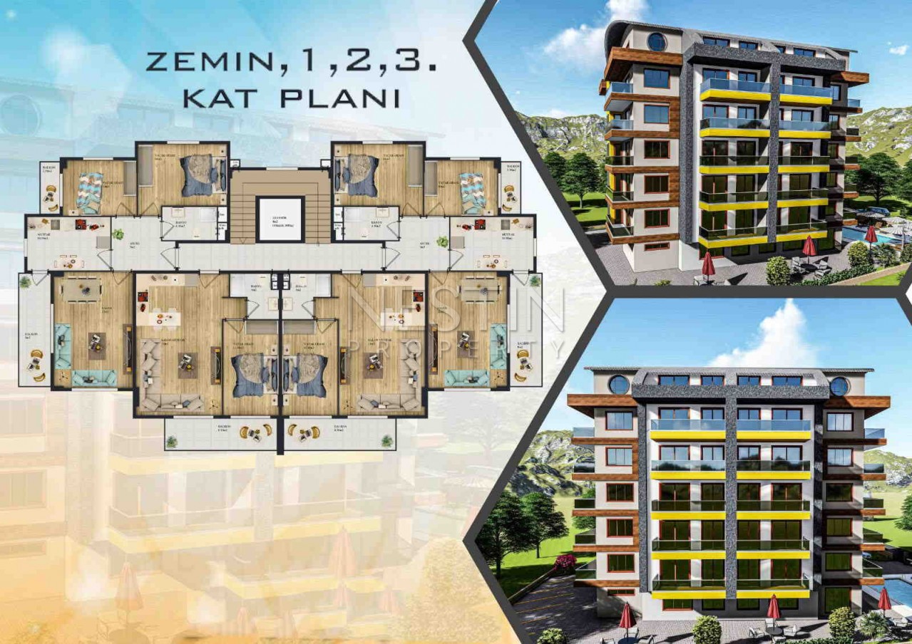 Новый строящийся комплекс в районе Джикджилли в 850 м от моря фото 6