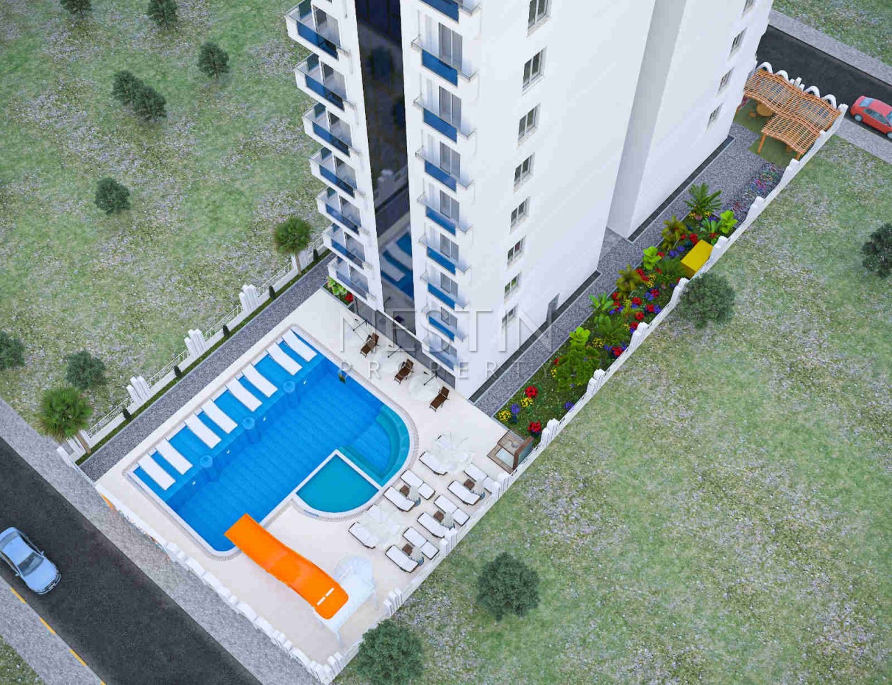 Новый жилой комплекс на стадии строительства в Махмутларе в 400 метрах от моря фото 5