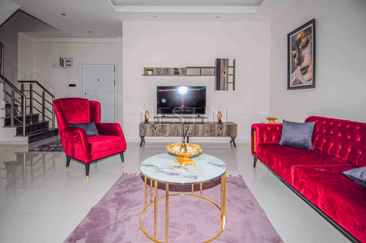 Садовый дуплекс 2+1 в хорошем жилом комплексе в районе Каргыджак фото 5