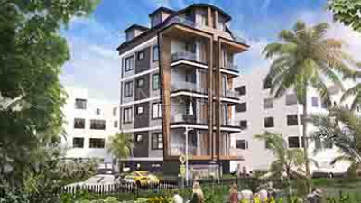 Садовый дуплекс 2+1 в новом жилом комплексе на стадии строительства в центре города Аланья фото 1