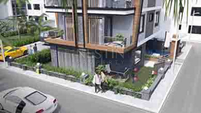 Садовый дуплекс 2+1 в новом жилом комплексе на стадии строительства в центре города Аланья фото 4