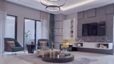 Вилла 5+1 на стадии строительства в районе Джикджилли с шикарным панорамным видом фото 8