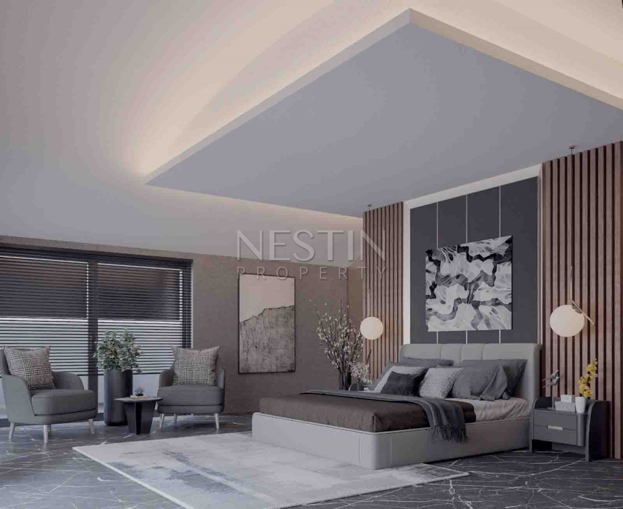 Вилла 5+1 на стадии строительства в районе Джикджилли с шикарным панорамным видом фото 17