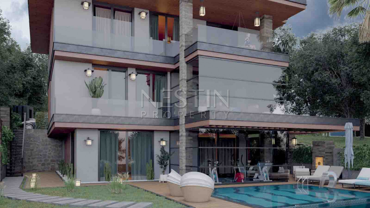 Вилла 5+1 на стадии строительства в районе Джикджилли с шикарным панорамным видом фото 21