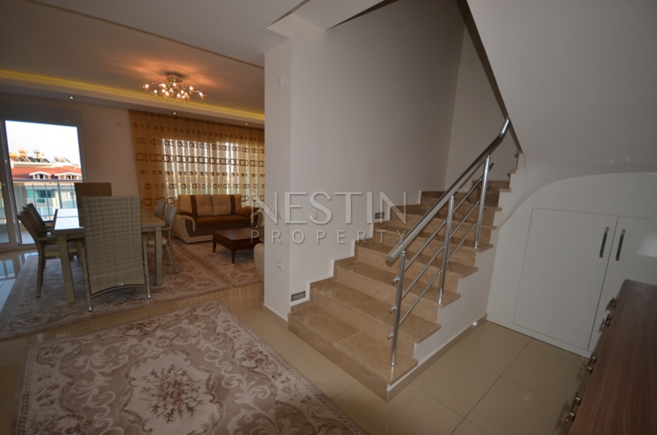 Пентхаус 3+1 в районе Джикджилли с видом на море, горы и крепость Алании фото 32