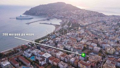 Пентхаус 2+1 в центре Аланьи с видом на горы и историческую крепость фото 4