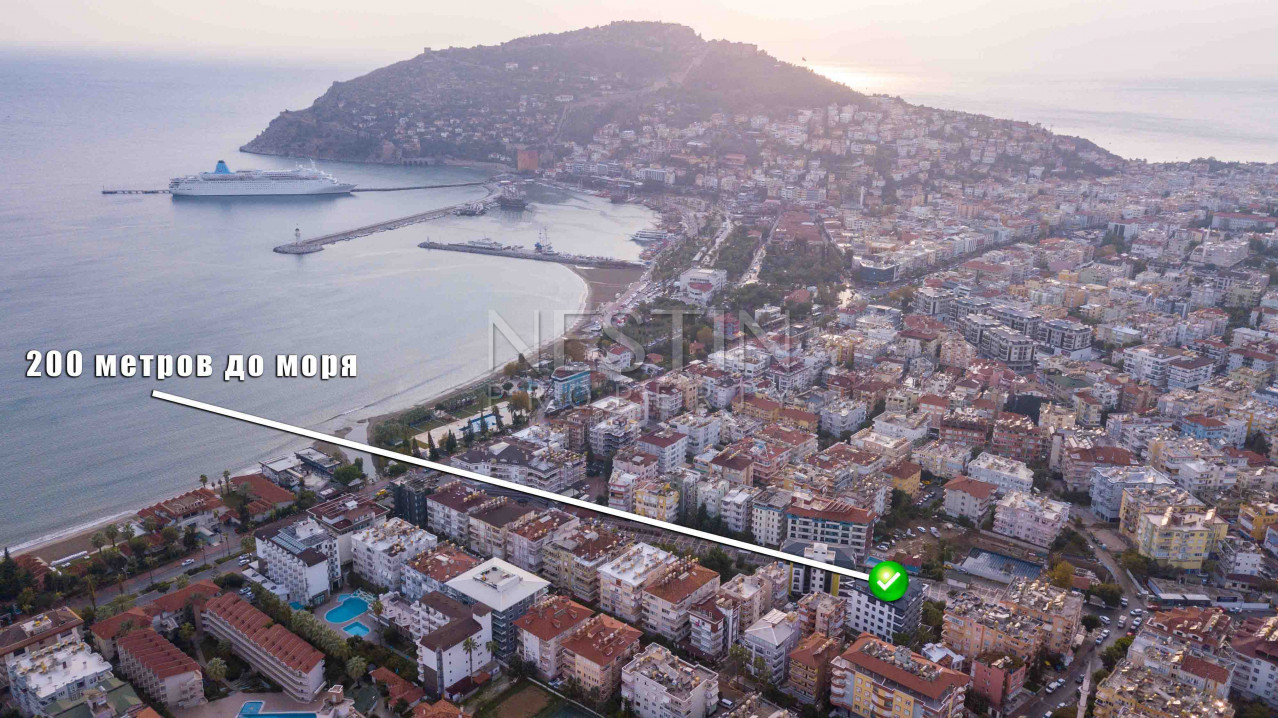 Пентхаус 2+1 в центре Аланьи с видом на горы и историческую крепость фото 4