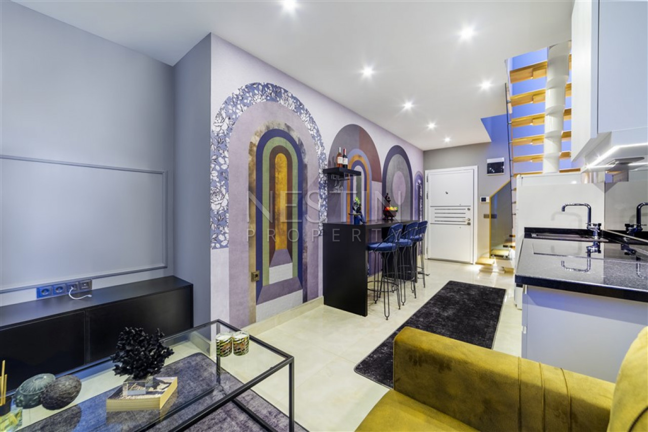 Дуплекс 1+1 в центре района Махмутлар с видом на море фото 15