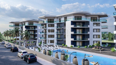 Жилой комплекс на стадии строительства с квартирами с видом на море и горы, в районе Махмутлар фото 1