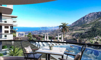 Жилой комплекс на стадии строительства с квартирами с видом на море и горы, в районе Махмутлар фото 2