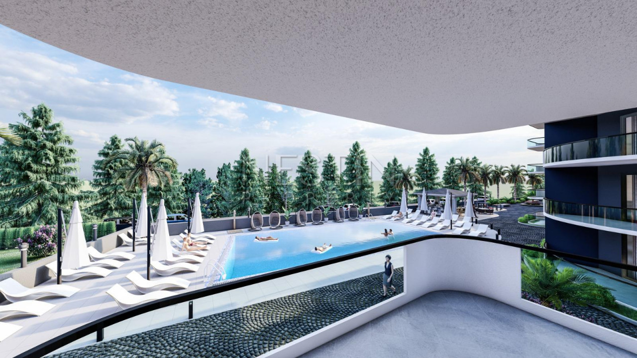 Жилой комплекс на стадии строительства с квартирами с видом на море и горы, в районе Махмутлар фото 4