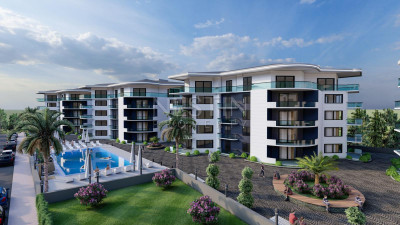 Жилой комплекс на стадии строительства с квартирами с видом на море и горы, в районе Махмутлар фото 6