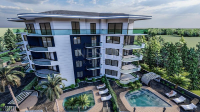 Жилой комплекс на стадии строительства с квартирами с видом на море и горы, в районе Махмутлар фото 8