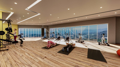 Жилой комплекс на стадии строительства с квартирами с видом на море и горы, в районе Махмутлар фото 12