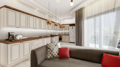 Жилой комплекс на стадии строительства с квартирами с видом на море и горы, в районе Махмутлар фото 16