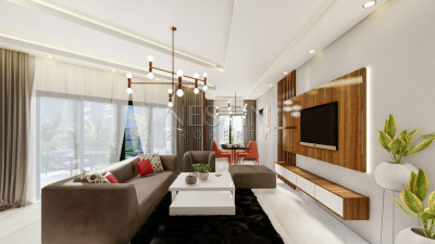 Жилой комплекс на стадии строительства с квартирами с видом на море и горы, в районе Махмутлар фото 20