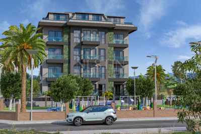 Новый жилой бутик комплекс с красивым садом в районе Авсаллар, на стадии строительства фото 1