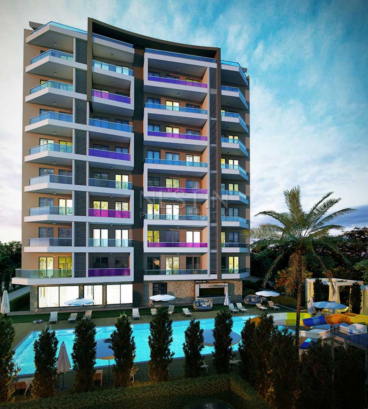 Квартиры разной планировки в новом жилом комплексе в районе Авсаллар на этапе строительства фото 34