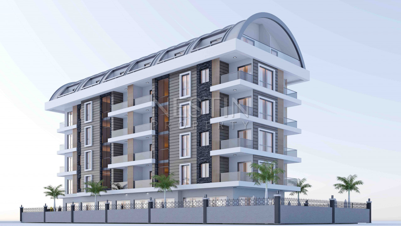 Квартиры 1+1 и 2+1 в центре города Аланья в новом ЖК на этапе строительства фото 5