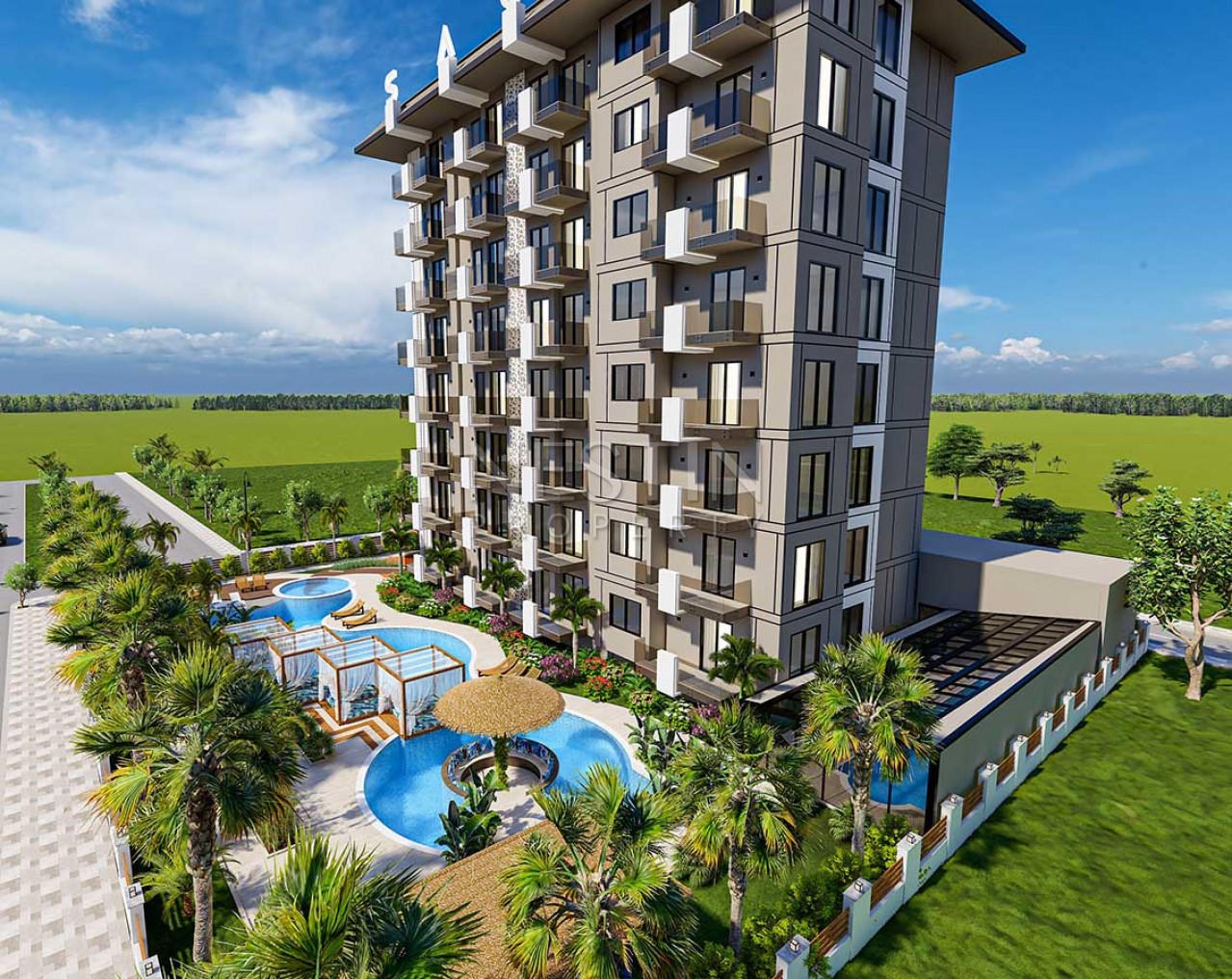 Проект нового ЖК от надежного застройщика в центре города Аланья в 370 м от моря фото 3