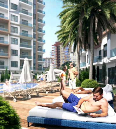 Квартира 1+1 в ЖК на этапе строительсвта в районе Махмутлар фото 14