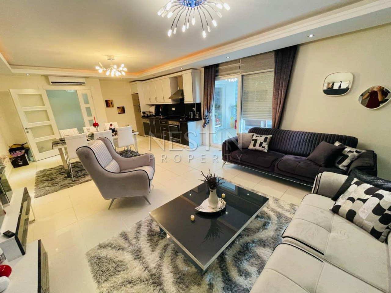 Апартаменты 2+1 с панорамным видом на море и горы в районе Каргыджак фото 2