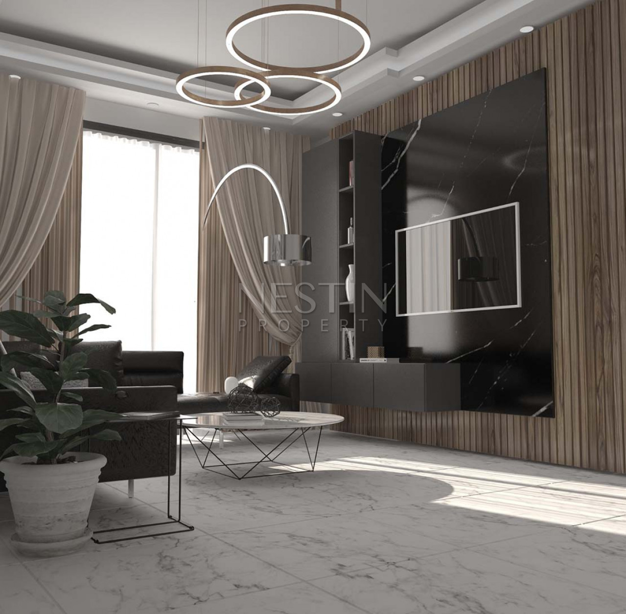 Квартиры 2+1 в новом ЖК на этапе завершения строительства в районе Авсаллар фото 11