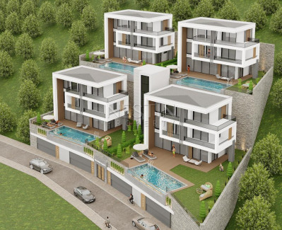 Виллы 5+1 на этапе строительства в районе Тепе с шикарным видом фото 3