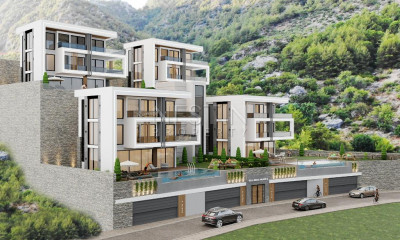 Виллы 5+1 на этапе строительства в районе Тепе с шикарным видом фото 5