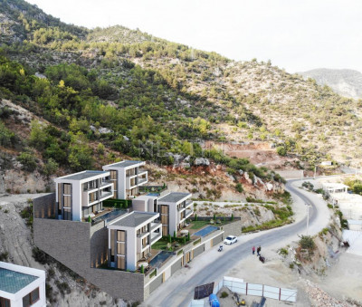 Виллы 5+1 на этапе строительства в районе Тепе с шикарным видом фото 10