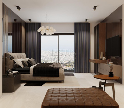 Виллы 5+1 на этапе строительства в районе Тепе с шикарным видом фото 32