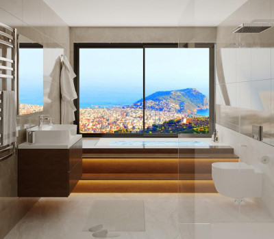 Виллы 5+1 на этапе строительства в районе Тепе с шикарным видом фото 34