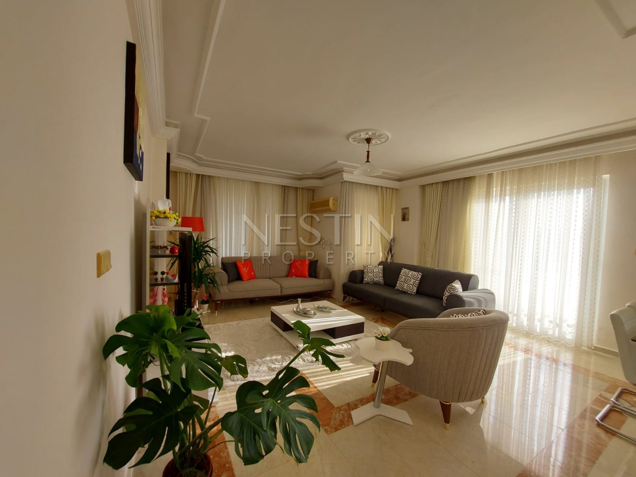 Апартаменты 3+1 с панорамным видом на город и море в районе Махмутлар фото 8