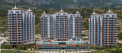 Просторная квартира 1+1 с видом на море и горы в комплексе района Махмутлар фото 1