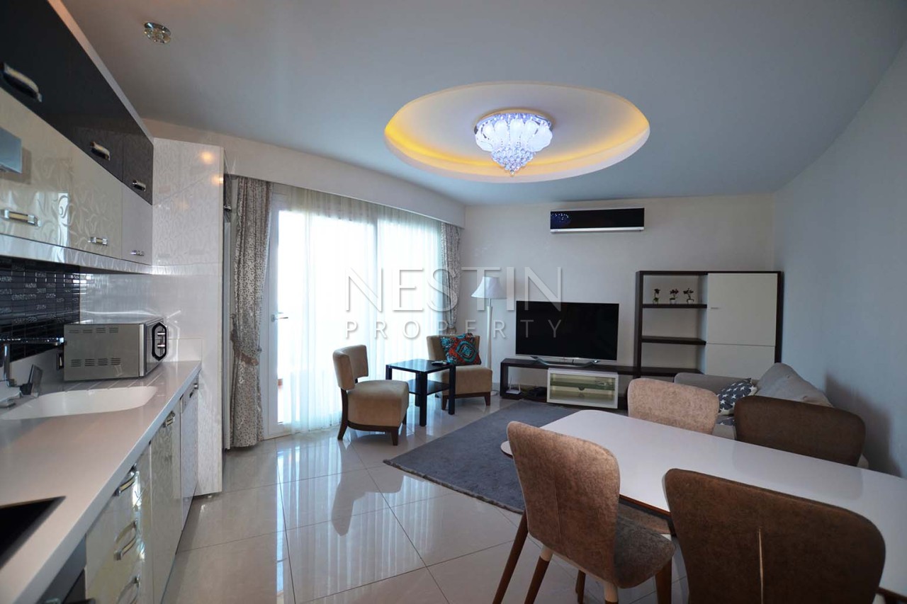 Просторная квартира 1+1 с видом на море и горы в комплексе района Махмутлар фото 27