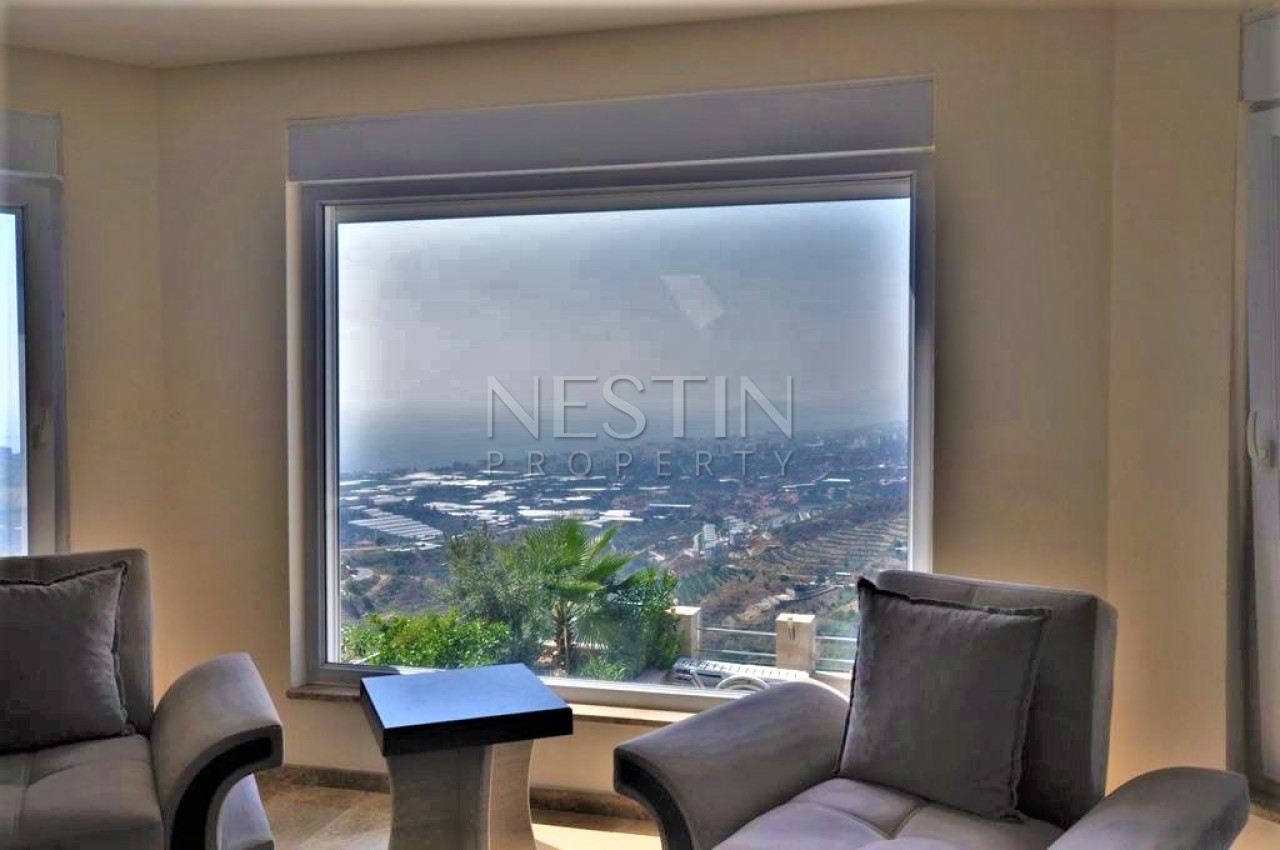 Просторная вилла 4+1 с панорамным видом на море и город фото 19