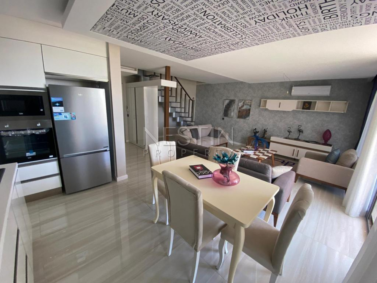 Квартира дуплекс 2+1 в районе Каргыджак с видом на Средиземное море фото 17