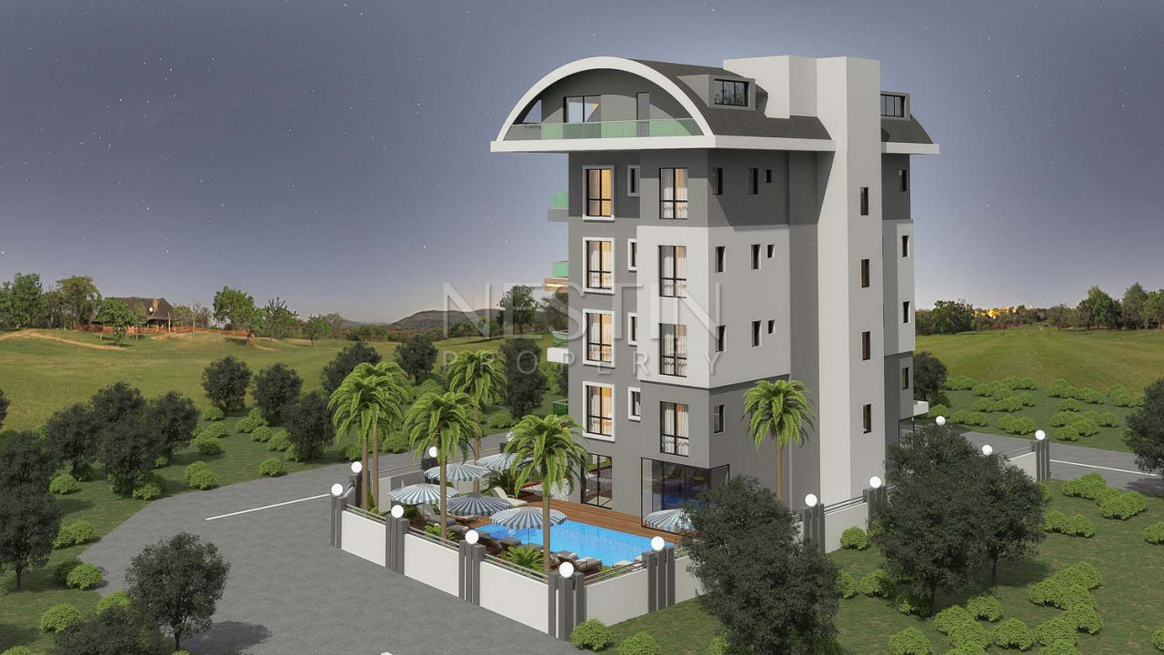 Квартиры 1+1 и 2+1 в новом комплексе на этапе строительства в районе Оба фото 3