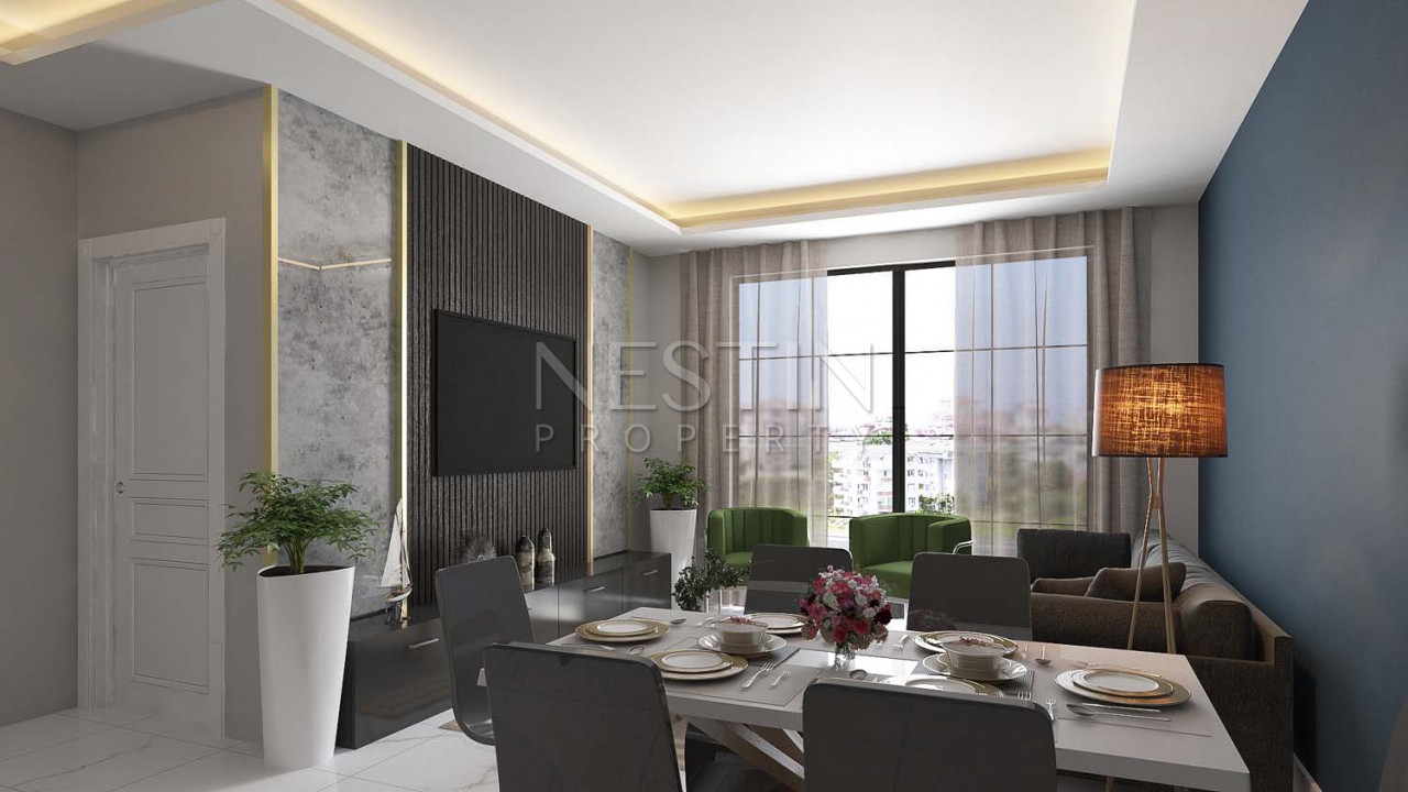 Квартиры 1+1 и 2+1 в новом комплексе на этапе строительства в районе Оба фото 7