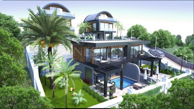 Уникальные виллы 3+1 в районе Бекташ на этапе строительства фото 3