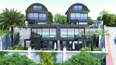 Уникальные виллы 3+1 в районе Бекташ на этапе строительства фото 8