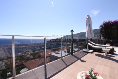 Вилла 3+2 в районе Бекташ с шикарным видом на море и город Аланья фото 26