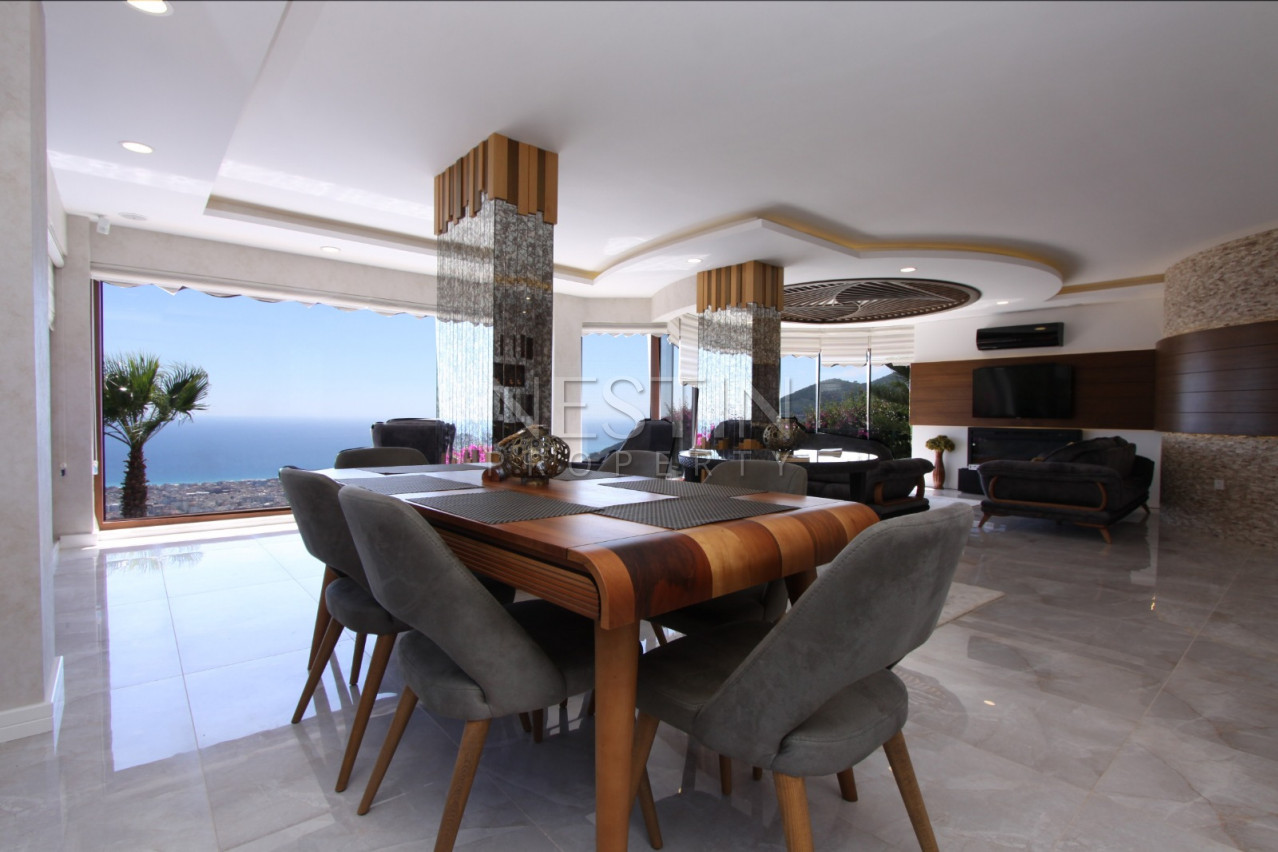 Вилла 3+2 в районе Бекташ с шикарным видом на море и город Аланья фото 31