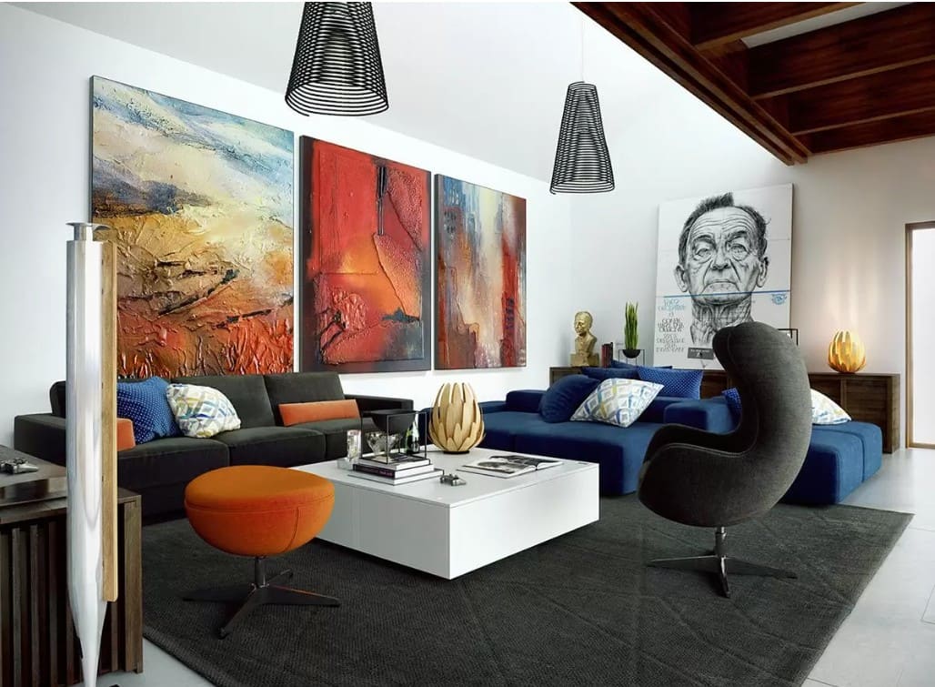 Дизайн интерьера квартиры в с помощью картин